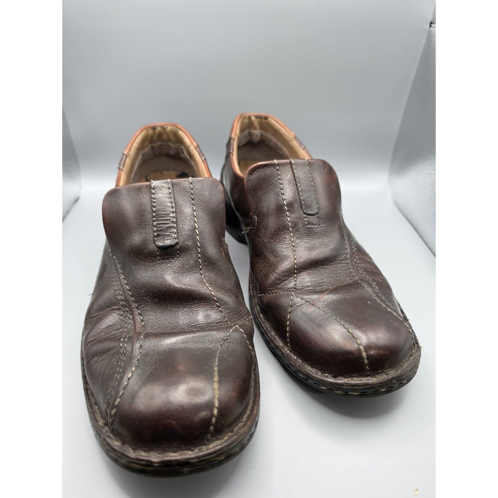 Clarks Escalade 70846 Men's 10M Brown Leather Slip On Loafers Comfort Shoes